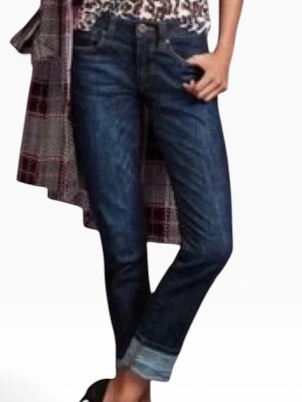 Cabi High Straight Blue Denim Stretch Jeans Style 3386